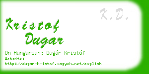 kristof dugar business card