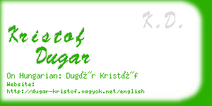 kristof dugar business card